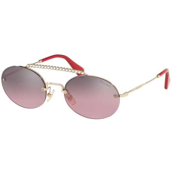 Miu Miu Rose 60t Societe Crystal Temple Sunglasses